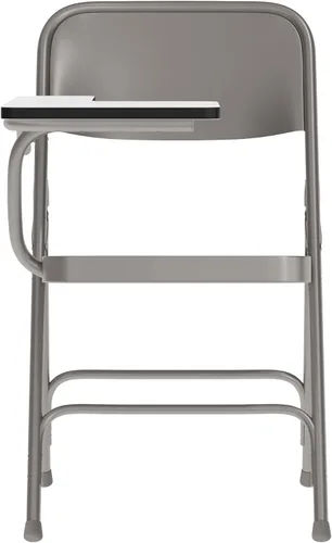 Vista 5 de EMMA + OLIVER Silla plegable de acero prémium con brazo para tableta para diestros