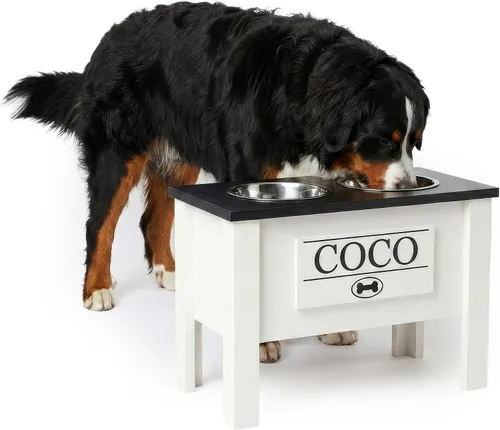 Vista 23 de GTW Soporte de Cuenco Elevado Personalizado para Perros Grandes, Medianos, Pequeños y Extra Pequeños - Cuencos de Acero Inoxidable para Comida