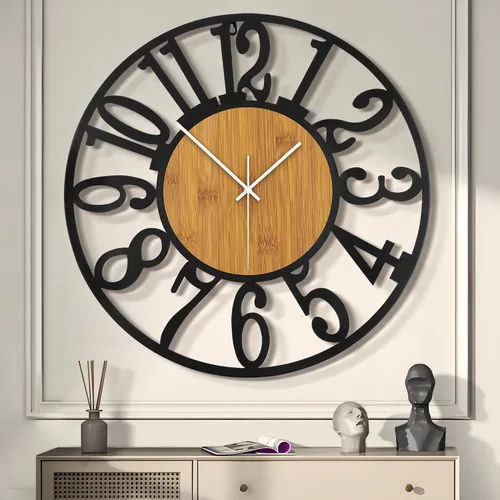 Vista 22 de LEIKE Relojes de Pared Grandes, Silenciosos, Sin Tictac, Funcionan con Baterías, Rústico Redondo Moderno Gran Reloj de Pared de Madera para Sala