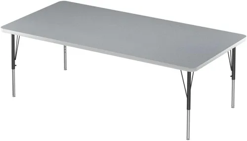 Vista 57 de Correll Mesa rectangular de actividades para el aula de 24 x 48 pulgadas, altura ajustable (19 a 29 pulgadas), parte superior de granito gris, borde