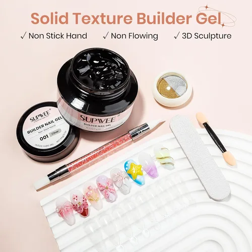 Vista 2 de Gel de uñas sólido Builder, gel duro transparente para esculpir uñas Aqua Clear