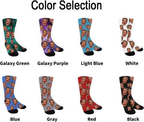 Vista 5 de Calcetines personalizados con foto, calcetines personalizados con imagen, calcetines divertidos unisex personalizados para regalos de Navidad