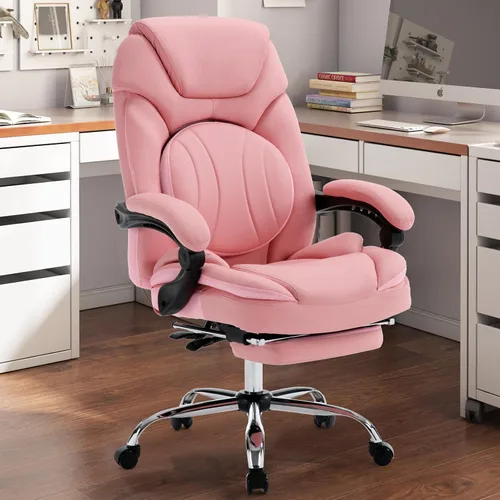 Vista 10 de Silla ergonómica de escritorio ejecutiva con soporte para la espalda, color negro Un negro