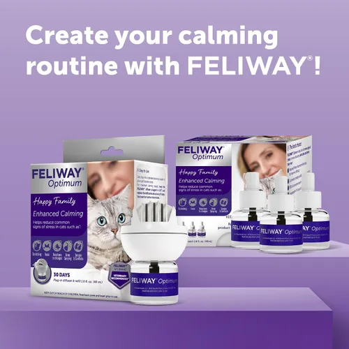 Vista 10 de FELIWAY Optimum Cat - Difusor de feromonas calmante mejorado: 1 kit de difusor y 6 recambios