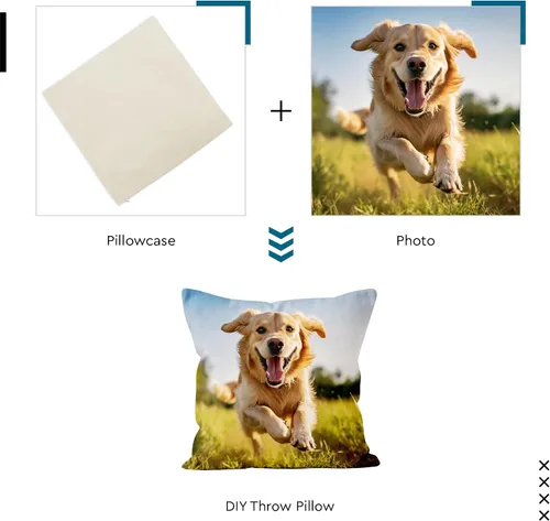Vista 6 de Encasa XO Fundas de almohada de 16 x 16 pulgadas – Sublimación en blanco natural (paquete de 4) paquete con cremallera invisible – Fundas de cojín