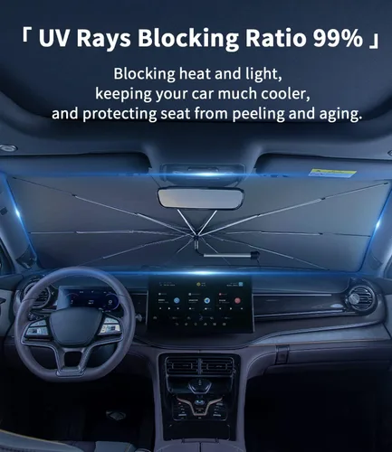 Vista 11 de Ajuste personalizado para parabrisas de Ford, sombrilla con bloqueo UV y mango flexible de rotación de 360° (para Ford F-150)