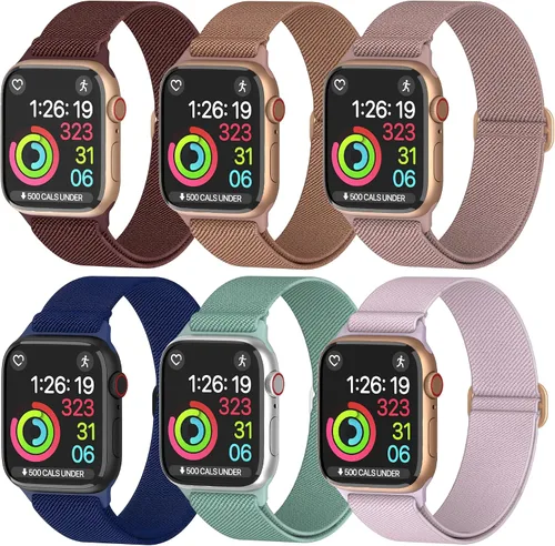 Vista 20 de Correas de nailon para Apple Watch unisex – iWatch 1/2/3/4/5/6/7/8/9/SE/Ultra 2 correas para 1.496 in/1.575 in/1.614 in/1.654 in/1.732 in/1.772