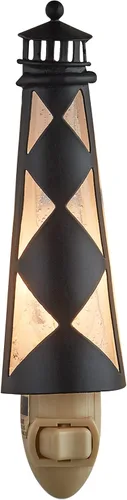 Vista 7 de Park Designs Cape Hatteras - Luz nocturna Lámpara de acento de faro costero con bombilla de 5 vatios Iluminación de salida de metal náutico