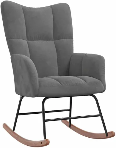 Vista 10 de vidaXL Mecedora, silla de acento mecedora, asiento acolchado con reposapiés, silla auxiliar para sala de estar, dormitorio, estilo retro, terciopelo