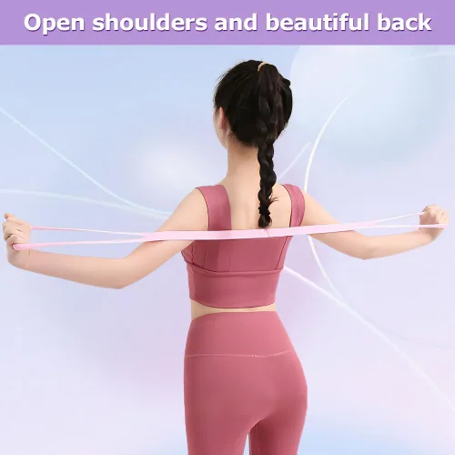 Vista 4 de 3 bandas de resistencia de figura 8, bandas de ejercicio de hombro y espalda, banda elástica de fitness, banda elástica de 8 formas para expansor