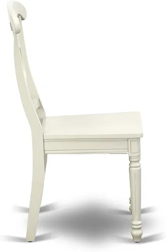 Vista 9 de East West Furniture AVKE5-LWH-W - Juego de muebles de comedor de 5 piezas, incluye una mesa de cocina ovalada con hojas de mariposa y 4 sillas