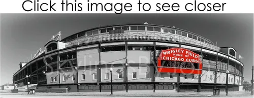 Vista 4 de Chicago Wrigley Field - Póster vintage sin marco, 11.75 x 36 pulgadas, imagen panorámica fotográfica del estadio de béisbol, tamaño estándar