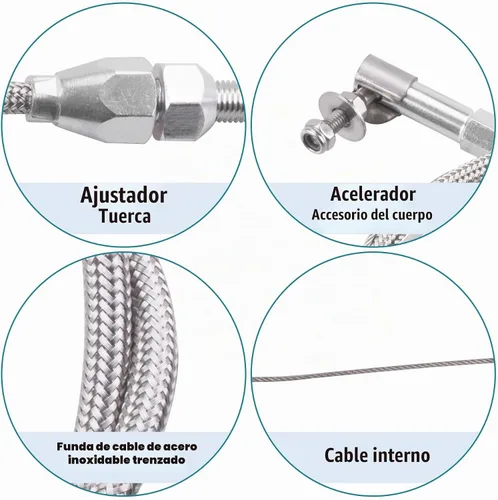 Vista 2 de ORAEVY Kit de cable de acelerador universal de alta tecnología de 24 pulgadas trenzado de acero inoxidable