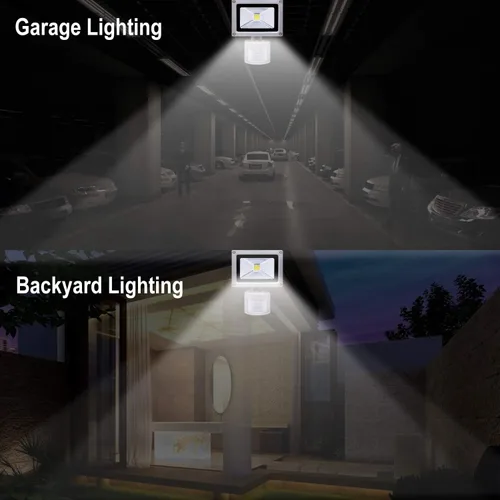 Vista 6 de Luces de inundación con sensor de movimiento al aire libre, lámpara LED de inducción de 10 W, foco impermeable IP65, 6500 K luz de sensor LED, luz