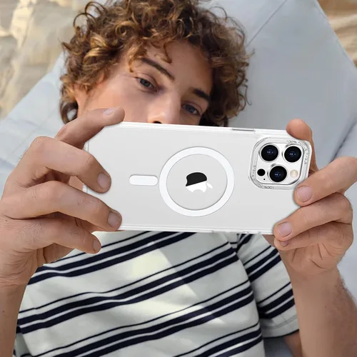 Vista 341 de Anuck - Funda magnética para iPhone 11 compatible con MagSafe, carcasa trasera mate translúcida dura, borde de TPU, delgada, resistente a impactos