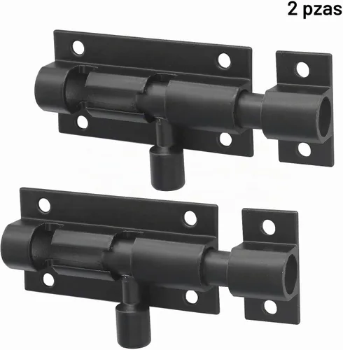 Vista 5 de Bivethoi 2 piezas de cerrojo de barril de 2 pulgadas, herrajes negros para puerta, pequeño pestillo deslizante para puerta de garaje
