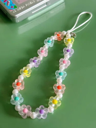 Vista 44 de Drawwind Correa con cuentas para teléfono con pulsera universal, cordón para teléfono celular lindo, pulsera de muñeca con cuentas, cadena de hilo