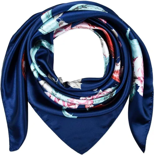 Vista 111 de corciova - Bufanda cuadrada grande para mujer, diadema sedosa para cabello rizado, lazo para dormir por la noche, bandana a la moda, 35 x 35