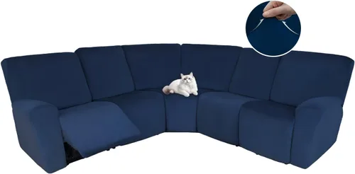 Vista 93 de HDCAXKJ Fundas de sofá seccional reclinable de terciopelo, cubierta de sofá seccional en forma de L, lavable, elástica, suave, para rincón