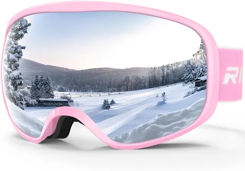 Vista 18 de Gafas de esquí de snowboard para hombres, mujeres, adultos, jóvenes, sobre gafas OTG/100% protección UV, antivaho/visión amplia