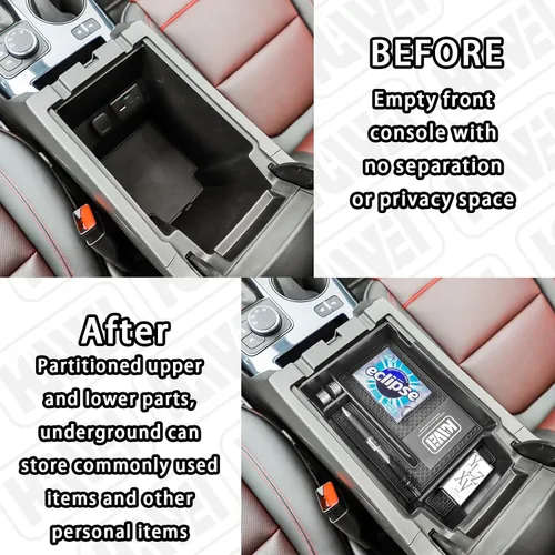 Vista 3 de HGWEI Organizador de Consola Central Compatible con Chevy Blazer 2024 2023 2022 2021 2020 2019 Accesorios, Bandeja Insertable de Caja