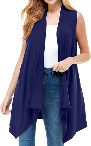 Vista 11 de Azules Sleeveless Cardigan for Women, Soft Lightweight Duster Open Front Sleeveless Long Cardigan Vest