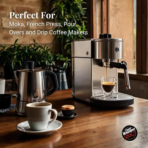 Vista 7 de Caffe Vergnano 1882 Antica Bottega Espresso de grano entero arábica tostado medio – Granos de café italianos chocolate, nueces y notas de caramelo