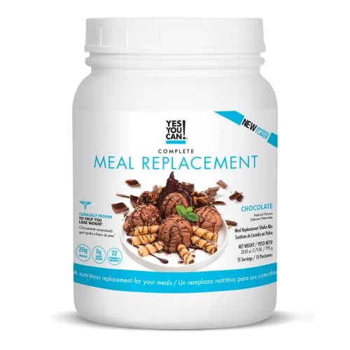 Vista 2 de Yes You Can! Batido completo de reemplazo de comidas, 15 porciones (chocolate) Proteína de reemplazo de comidas en polvo con vitaminas y minerales