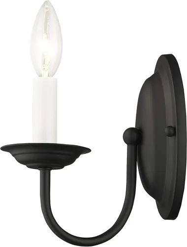 Vista 4 de Livex Lighting 4151-04 Home Basics Aplique de Pared Negro de 1 Luz