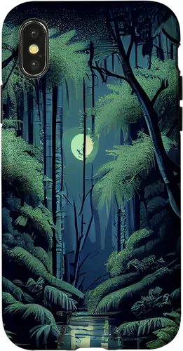 Vista 5 de Funda para iPhone 11 Pro Bamboo Forest in the Moonlight Shimmer on River