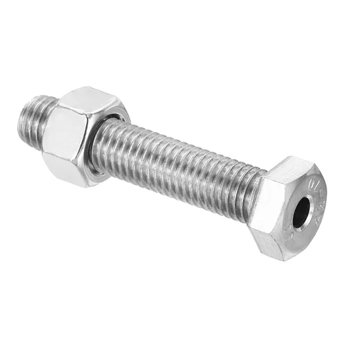 Vista 12 de PATIKIL Tornillo hexagonal externo hueco M12x20mm, 2 juegos de tornillos cilíndricos de rosca de lámpara a través del perno de agujero con tuerca