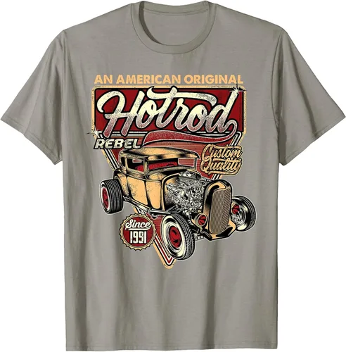 Vista 105 de Camiseta vintage Hot Rod Speed and Power para hombre Asphalt Grey