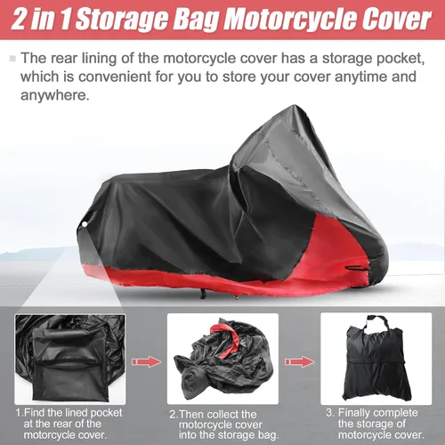 Vista 2 de X AUTOHAUX Funda impermeable para motocicleta 2 en 1, protector de lluvia y polvo para Harley Street Glide FLHX Road Glide FLTRX 1250 Sportster S