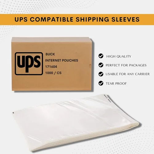 Vista 7 de Paquete de 1000 fundas para etiquetas de envío de UPS de 6.5 x 10 pulgadas, bolsas transparentes autoadhesivas de embalaje, sobres impermeables