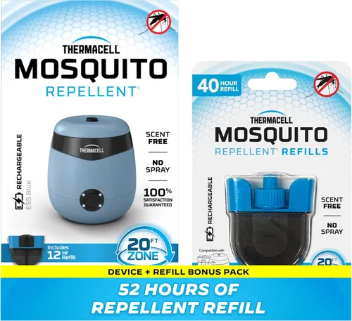 Vista 9 de Thermacell E55 E-Series - Repelente recargable contra mosquitos, paquete de 2 + paquete de recarga de 120 horas, zona de protección contra mosquitos