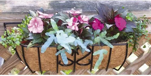 Vista 6 de Revestimientos para cesta de ventana de 30 pulgadas, preformado, revestimiento de coco y coco con tierra húmeda para cesta de ventana