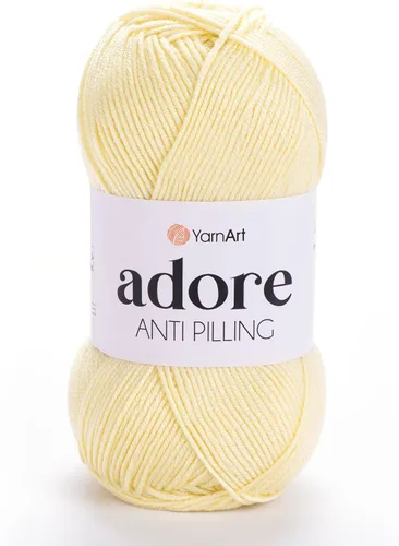 Vista 44 de 1 madeja YarnArt Adore, hilo antipilling, 100% acrílico antipilling, 100 g (3.5 oz), 280 m (306 yd), 3: Light-DK, Verde bebé - 358