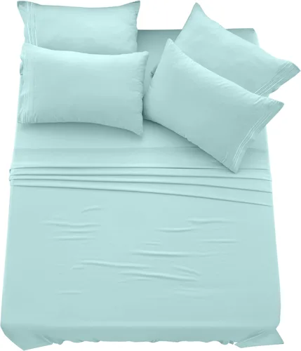 Vista 207 de LUX Décor - Juego de sábanas Twin de microfibra ultrasuave de 3 piezas con sábana encimera, sábana bajera de 16 pulgadas de profundidad y funda