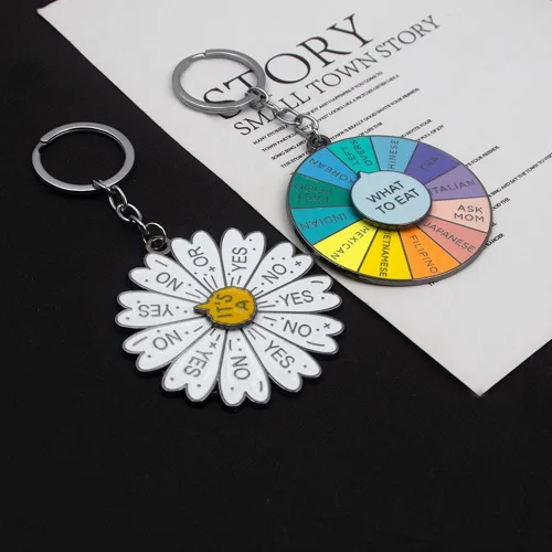 Vista 7 de Divertido llavero de giro de rueda de color, bonito dije de estado de ánimo, regalo estético para niños, adolescentes, mujeres y hombres, Llavero