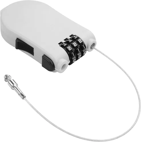 Vista 6 de YAODHAOD Candado de cable de combinación, cerradura de equipaje retráctil de cable de acero con cable de acero retráctil de 39 pulgadas, cerradura