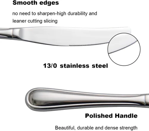 Vista 3 de faderic - Juego de cubiertos de acero inoxidable, 24 piezas, para 4, color plateado