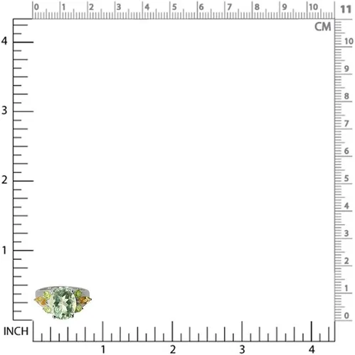 Vista 2 de Silvershake Anillo de cóctel de plata de ley 925 chapada en oro blanco con forma ovalada de 0.472 x 0.394in