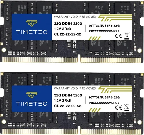 Vista 13 de Timetec Pinnacle 8 GB DDR4 3200 MHz (o 2933 MHz o 2666 MHz) PC4-25600 sin ECC sin búfer 1.2 V CL22 1Rx8 de rango único 260 pines SODIMM Módulo