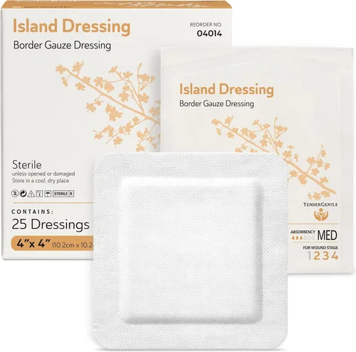 Vista 7 de Aderezo isla de gasa bordeada TenderGentle 2x2-50 Vendajes de gasa para protección de heridas - Bueno para hospitales, instalaciones médicas, kits