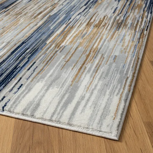Vista 9 de LUXE WEAVERS Alfombra de área Art Deco de rayas geométricas azul 2x3