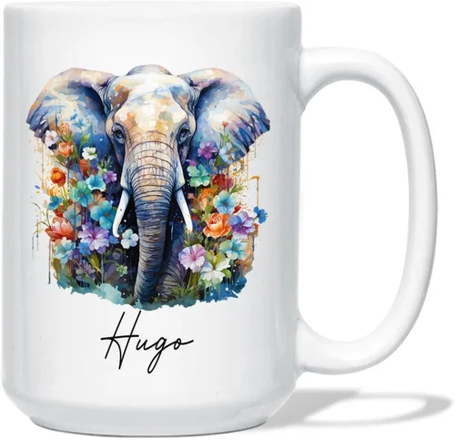Vista 12 de Taza de café de oso – Regalo personalizado para amantes, taza de té de animales salvajes con flores, regalo de cerámica personalizado para amantes
