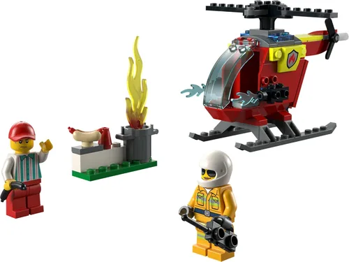 Vista 5 de LEGO City Helicóptero de Bomberos de Juguete 60318 para Niños Preescolares, Niños y Niñas de 4 Años en Adelante, con Minifigura de Bombero
