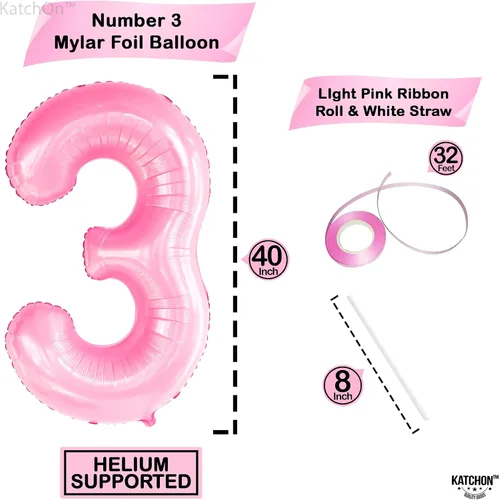 Vista 429 de KatchOn Globo negro del número 1 de 40 pulgadas, globo de feliz cumpleaños Large Mylar Number One Balloon for 1st Birthday Decorations, Foil