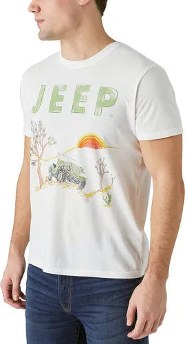 Vista 2 de Lucky Brand Camiseta de manga corta para hombre Jeep Art Graphic, Blanc de Blanc