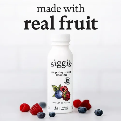 Vista 4 de siggi's Bebida de yogur baja en grasa probiótica de bayas mixtas, 8 onzas líquidas